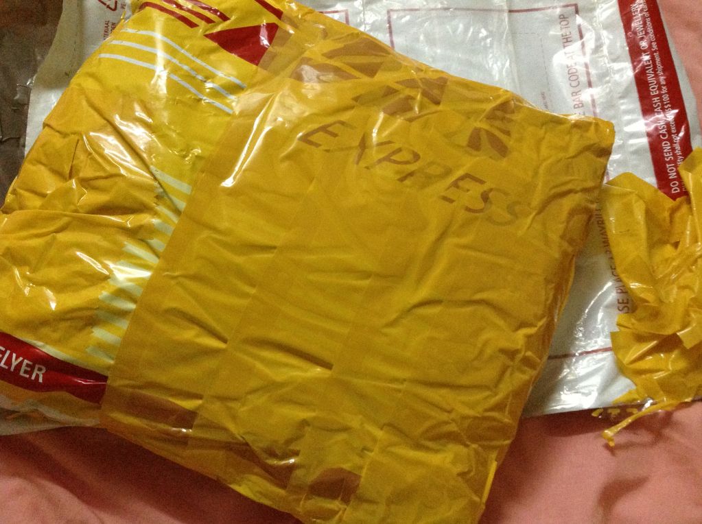 Wrapped with adhesive tape all over