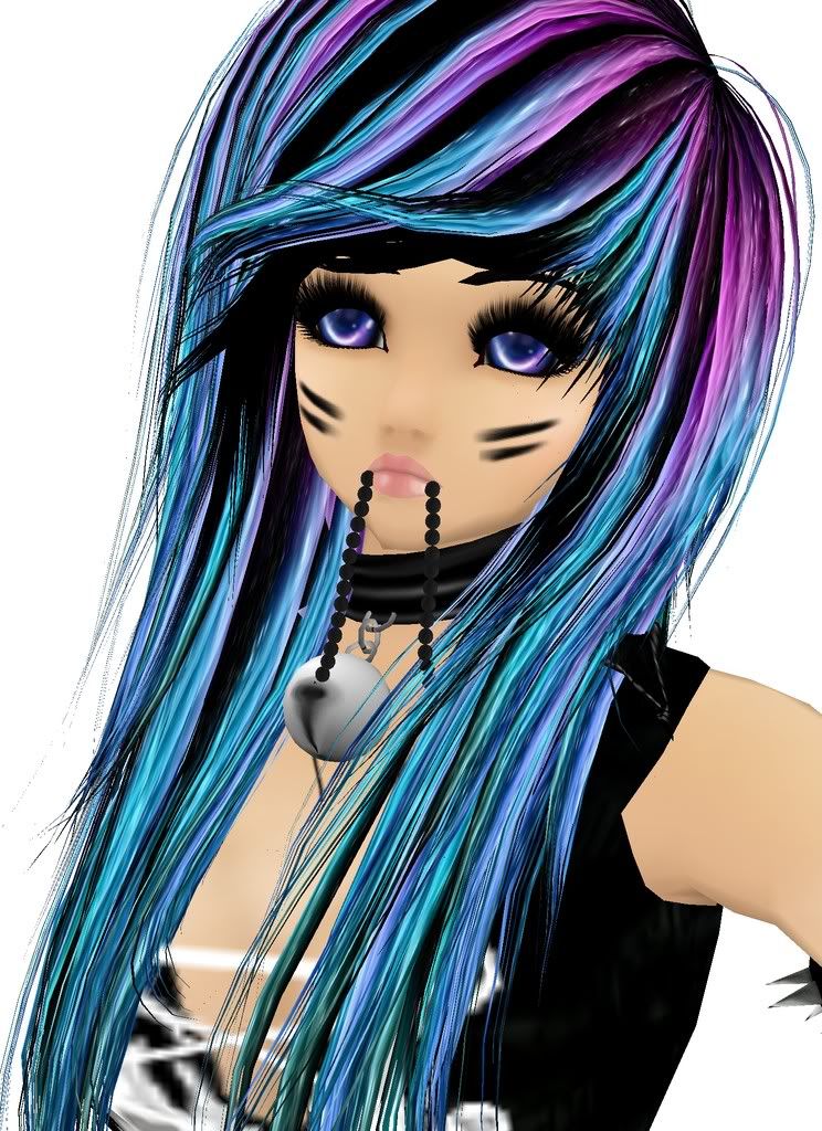 purple/blue/black hair, imvu hair