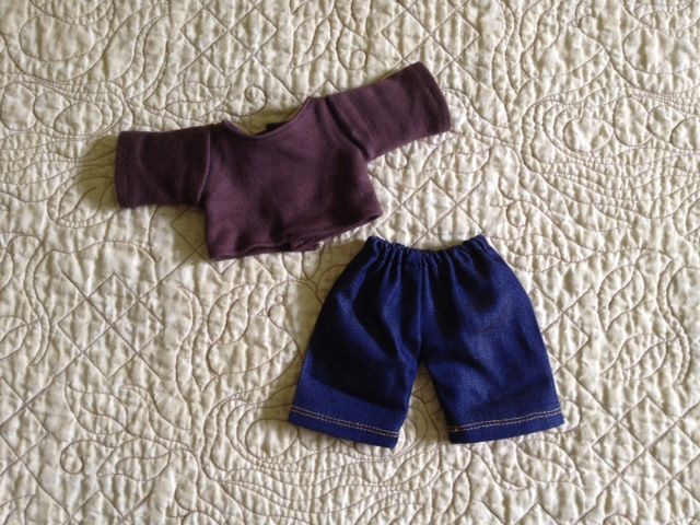 New 10'' Bamboletta Little Buddy 2 piece upload outfit~ brown shirt with jeans New 10'' Bamboletta Little Buddy 2 piece upload outfit~ brown shirt with jeans