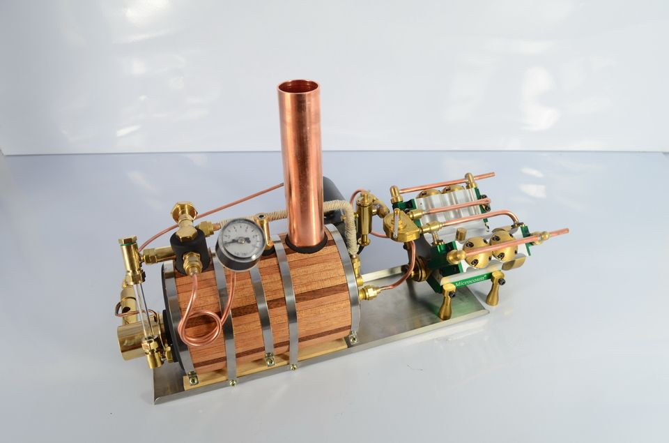 M10V4steam Live Gas Burner Steam Engine + Boiler + Variable Pitch