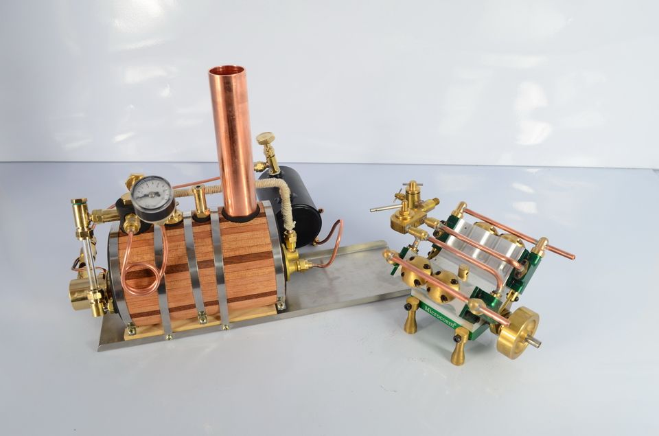 M10V4steam Live Gas Burner Steam Engine + Boiler + Variable Pitch