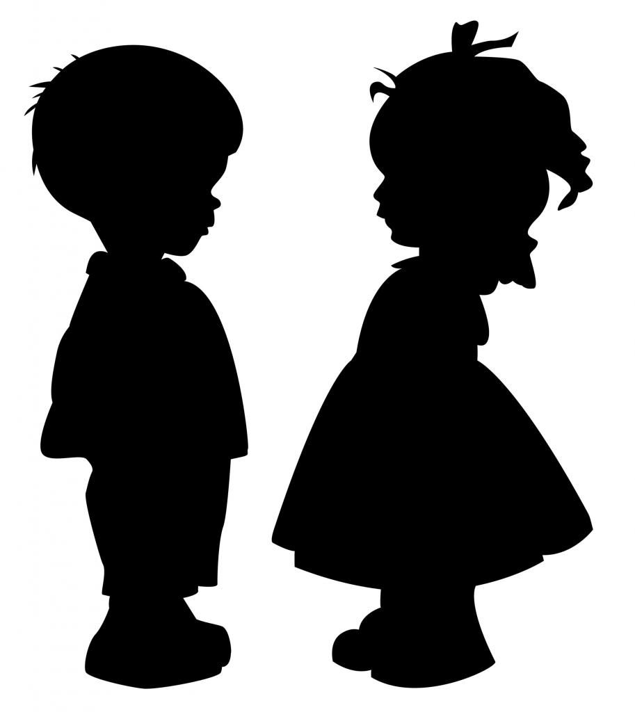 boy and girl silhouette clip art - photo #3