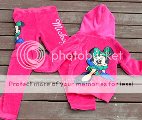 New Girls Mickey Mouse Velvet Sportswear and Leggings Pants Outfit Sets Sz3 8Y
