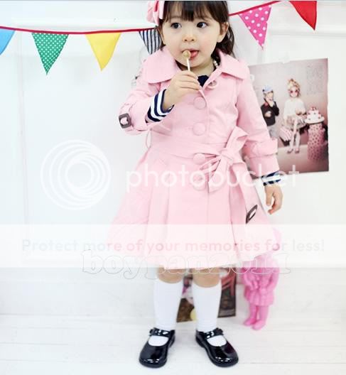 Kids Toddlers Cotton Girls Pink Yellow Long Sleeve Princess Dust Coats Sz3 8Yrs