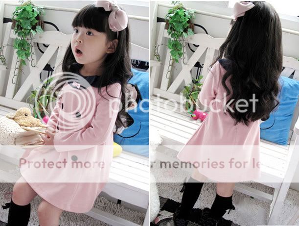 New Kids Toddlers Cotton Girls Pink Blue Princess Dress Shirt Top Sz3 8Y