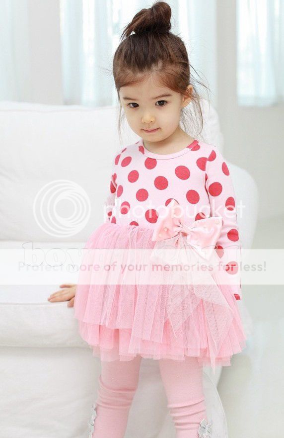 New Kids Girls Princess Dot Bowknot Cotton Voile Tutu Dress sz2 7Y