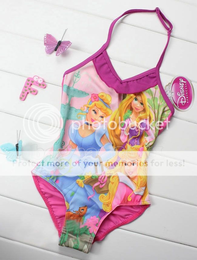 New Kids Girls Princess One Piece Swimwear Swimsuit Bather Costumes Ages 2 7Y