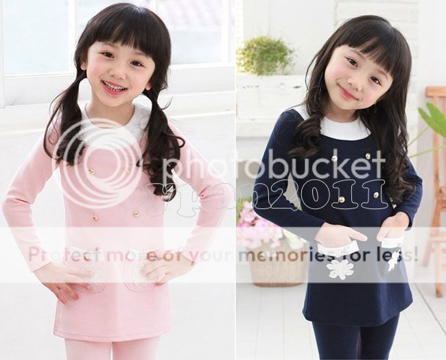 New Kids Toddlers Girls Princess Pink Navy Long Sleeve Dress Top AGE2 7Y