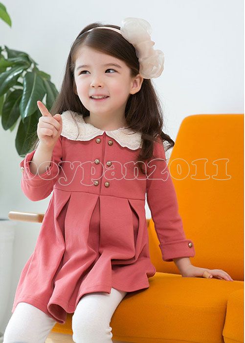 Kids Toddlers Girls Princess Party 3 4 Long Sleeve Dress Skirt Size 2 7Y