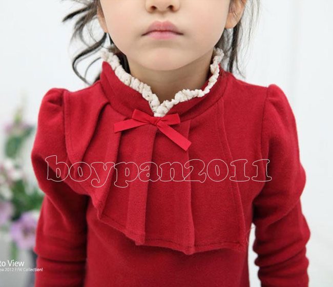 New Kids Toddlers Girls Lovely Long Sleeve Red Yellow Shirts Tops Sz 2 7Years