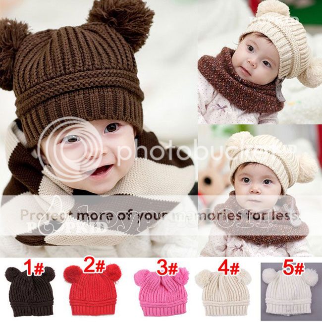 New Beautiful Girls Boys Baby Cotton Toddler Winter Caps Hat 5 Colour Choose