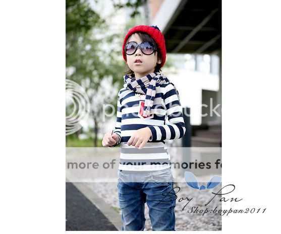 New Kids Clothing Cool Boys Long Sleeves Stripe Top T Shirts Tops sz2 7Years