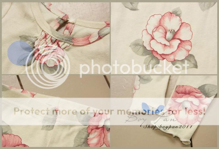 Kids Clothes Lovely Girls Floral Pattern Sleepwear Nightwear Outfits Sets sz2 7Y