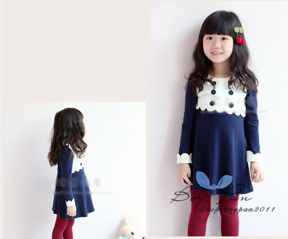 New Kids Toddlers Beautiful Girls Clothing Long Sleeve Tutu Dress sz2 7Years