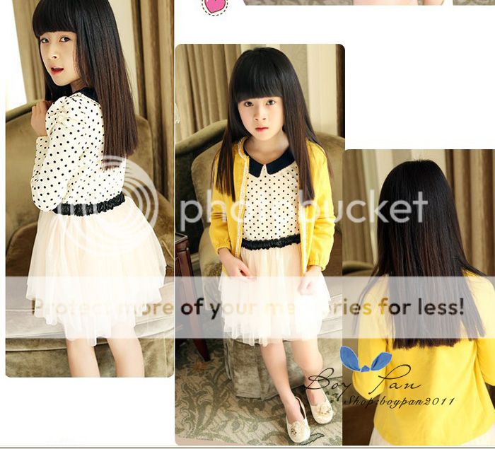 New Kids Clothing Cute Girls Princess Polka Dot One Piece Dress Tutu sz2 7Y