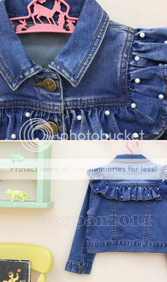 Kids Toddlers Girls Long Sleeve Blue Short Jean Coats Jackets AGE2 8Yrs