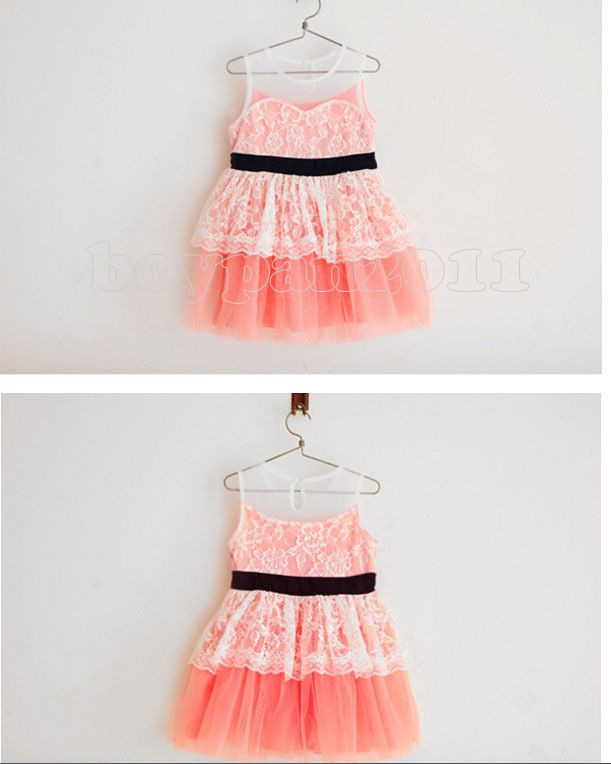 New Kids Toddlers Girls Party Pinks Blue Color Sleeveless Tutu Dress AGES2 7Y