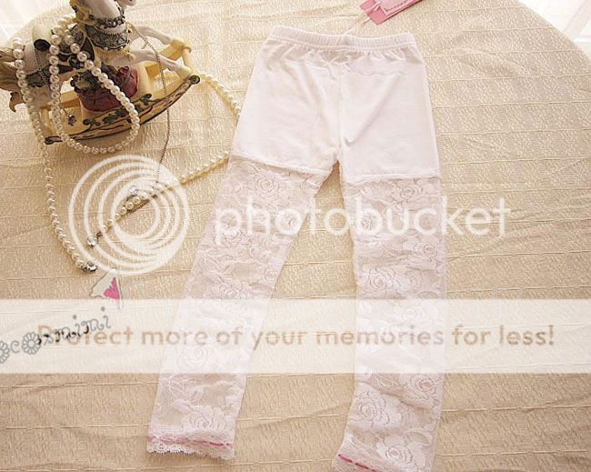 New Kids Toddlers Girls Lovely Party Lace White Leggings Pants AGES5 6Y