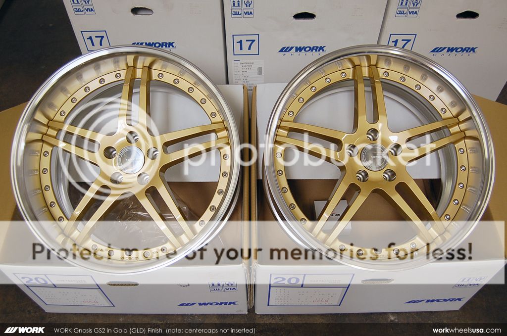 Work Gnosis GS2 Rims Wheels 20in Staggered Gold 350Z 370Z G35 G37