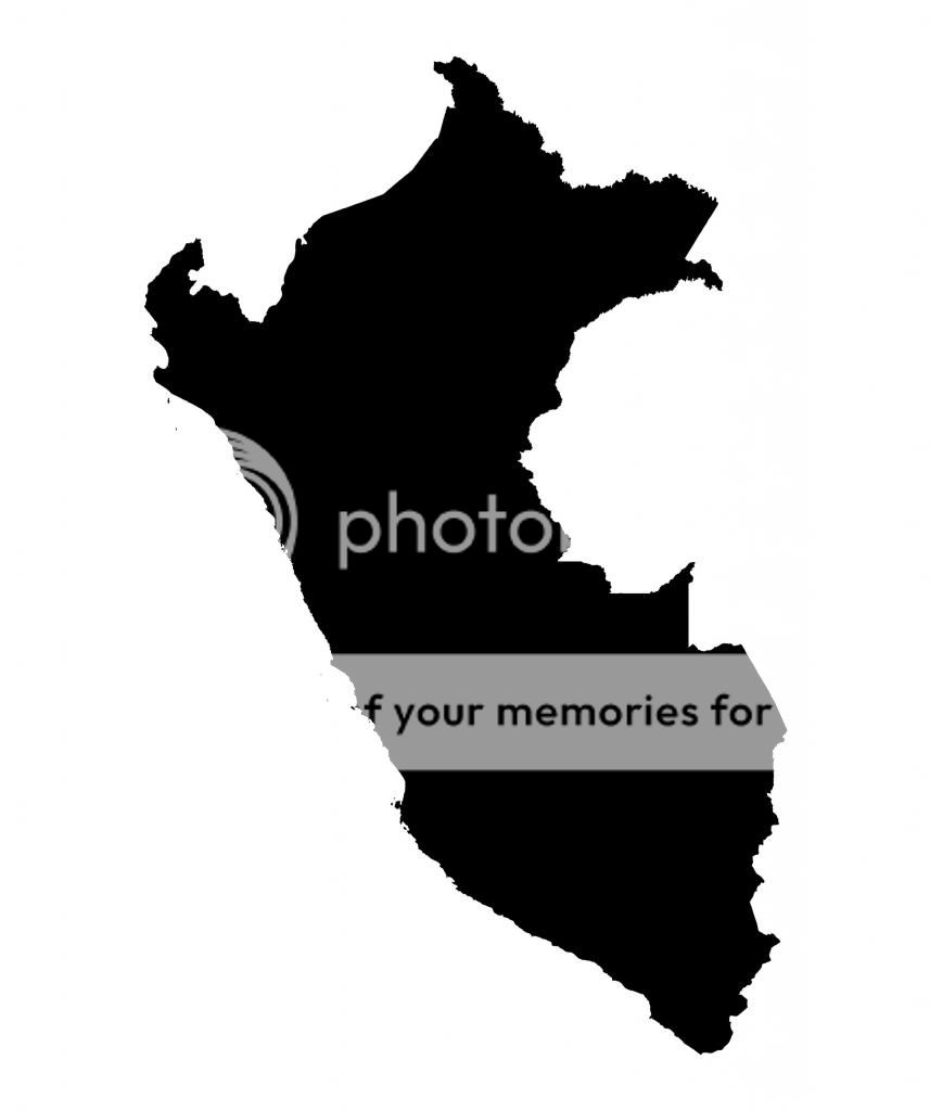 Peru Map Silhouette Vinyl Wall Art Sticker Peruvian Country in Red White Etc