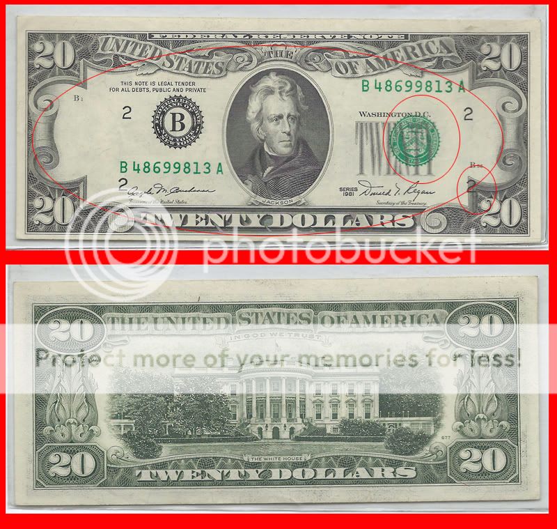   AWESOME~ 3rd Print Shift FRN Federal Reserve Note US Currency  